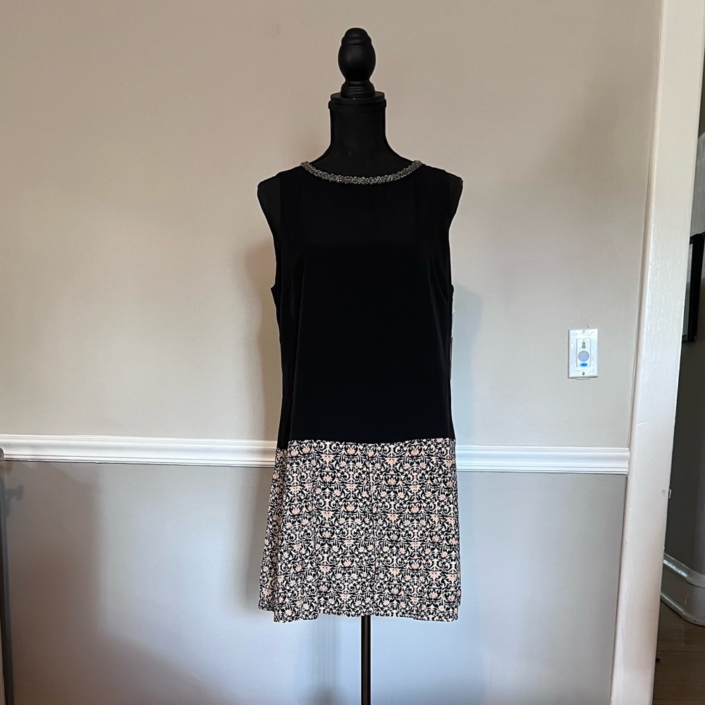 NEW, black Forever 21 Dress, decorative pleated bottom